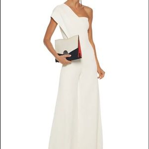 BRIDAL! Stella McCartney - One-Shoulder Layered Ponte Wide-Leg Jumpsuit -size 38